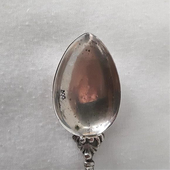 Antique 1800's Leaning Tower of Pisa Collectible Silver Spoon, 800 Hallmark - Picture 4 of 6